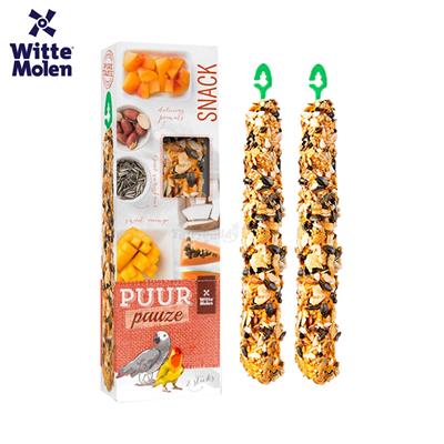 Puur pauze seed sticks lovebird & parrotapricot papaya and mango (large)(2 sticks, 140g)